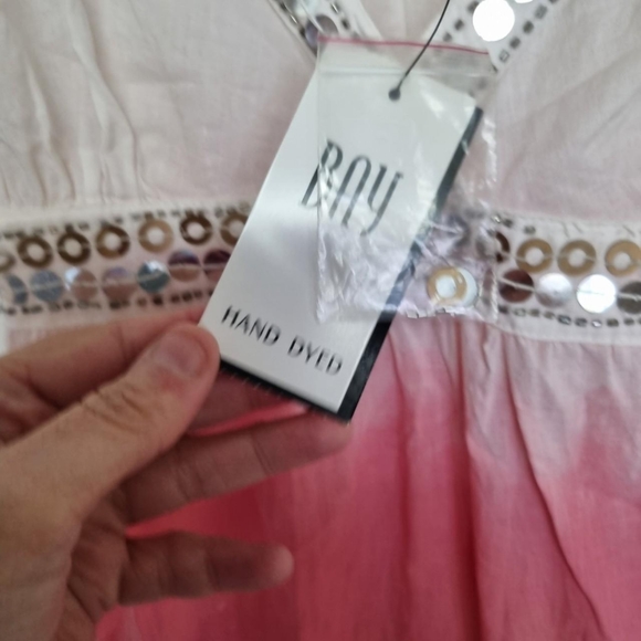 Y2k Bay trading ombre hand dyed summer dressUk 10Sequined detail Bnwt - Picture 3 of 6